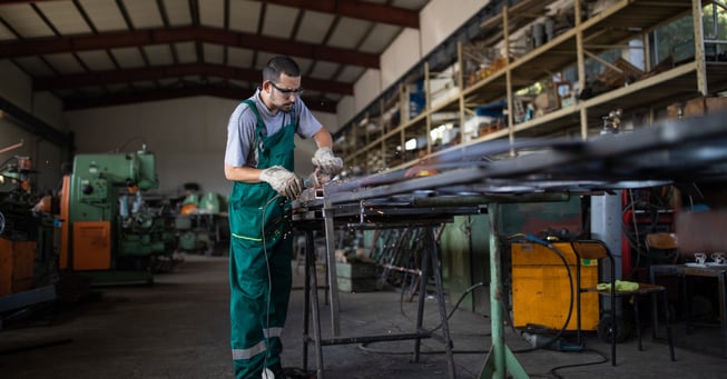 Man working in metal shop