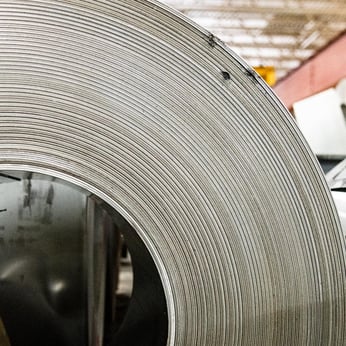 metal rolled up