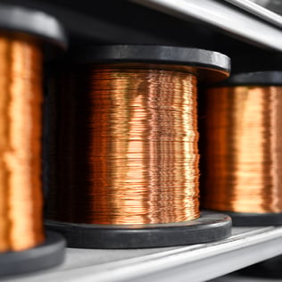 Coiled copper rolls