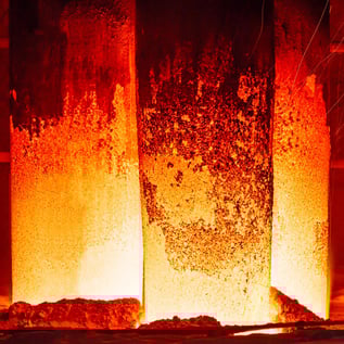 Metal on fire in heat treatment 