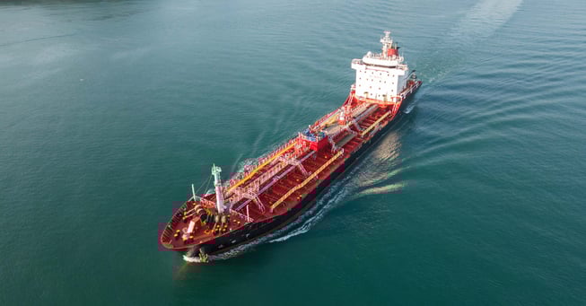 Image of a boat shipping raw materials and metal