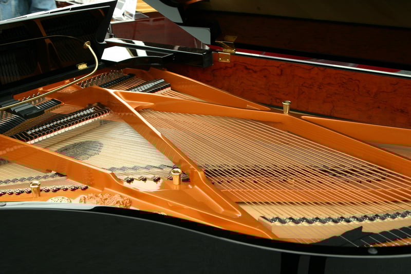 spring steel wires inside of a piano
