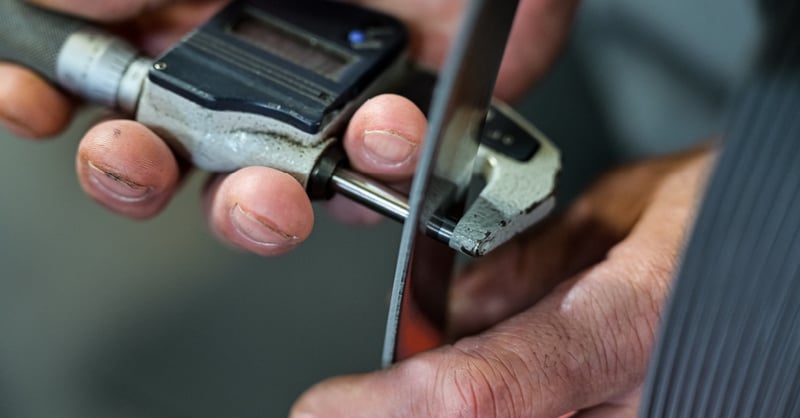 a piece of metal that has been edge conditioned 