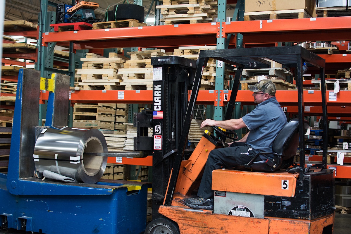 Mead Metals forklift driver